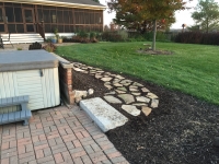 flagstone walkway, stone steps